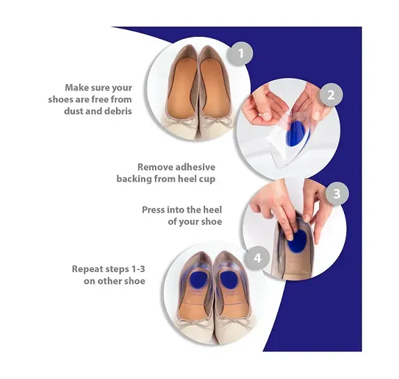 زوج وسادات الكعب الناعمة من السيليكون، تخفف من آلام الكعب الأخمصي، لالتهاب وتر العرقوب الذي يقف لفترة طويلة